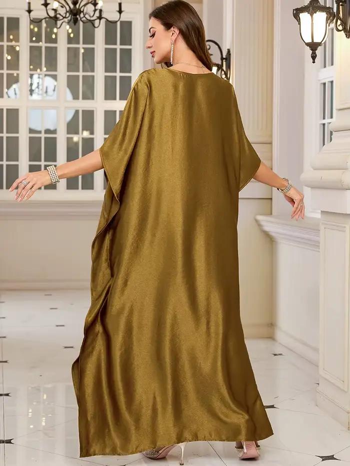 Femmes brodées longues Caftans grande taille caftan robes plage maillot de bain couvrir Robe moomoo