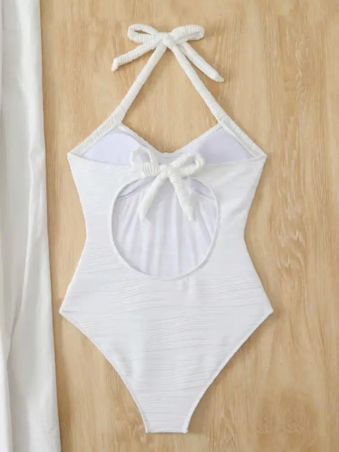Maillot de bain une pièce blanc vintage 2026 pour femme