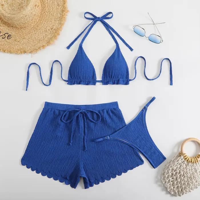 Ensemble de 3 pièces : Bikini string triangle 2026 pour femme