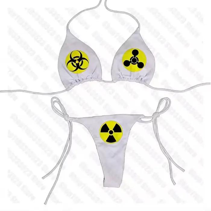 Ensemble de bikini imprimé Harajuku Kawaii, style gothique vintage, esthétique Y2k, ensemble de bikini sexy pour femmes, ensemble de bikini E-Girls des années 90