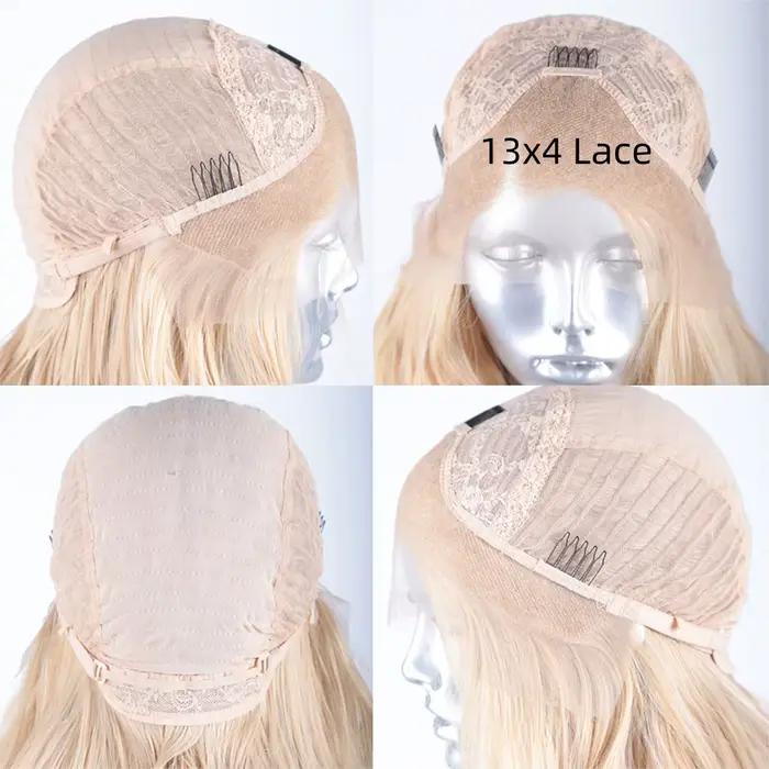 AIMEYA-Perruque blonde en dentelle synthétique pour femme, délié naturel, pré-plumée, perruques ondulées, utilisation cosplay