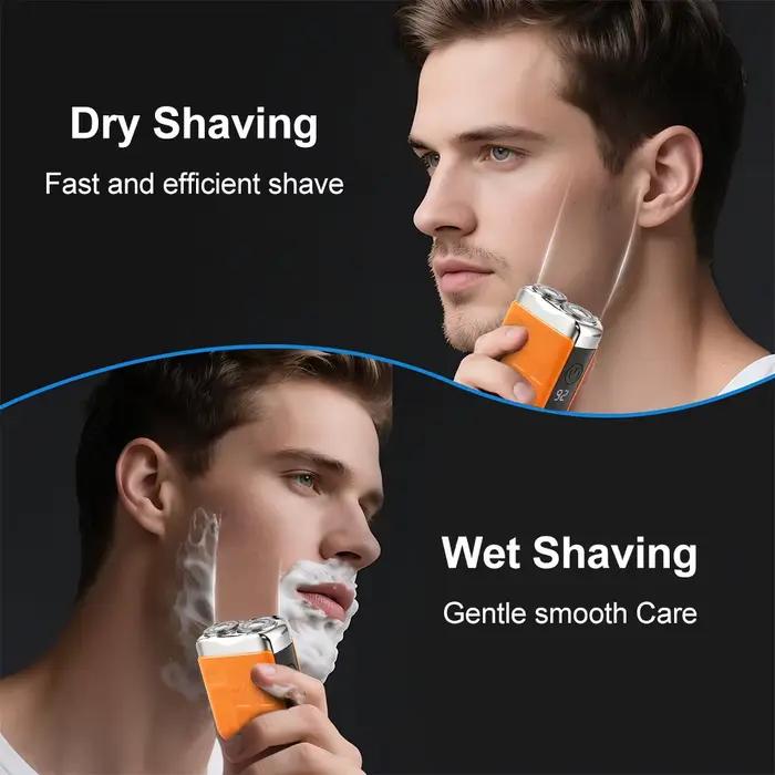 Rasoir électrique pour hommes lame à double tête rasoir électrique tondeuse à barbe faciale Rechargeable Mini rasoir électrique Portable pour hommes