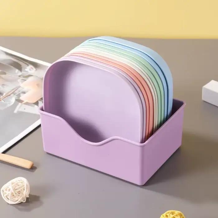 Ensemble d'assiettes à fruits et à desserts réutilisables, plats à collation lavables et multifonctionnels avec Base intégrée pour os et bonbons, polyvalents, 10 pièces