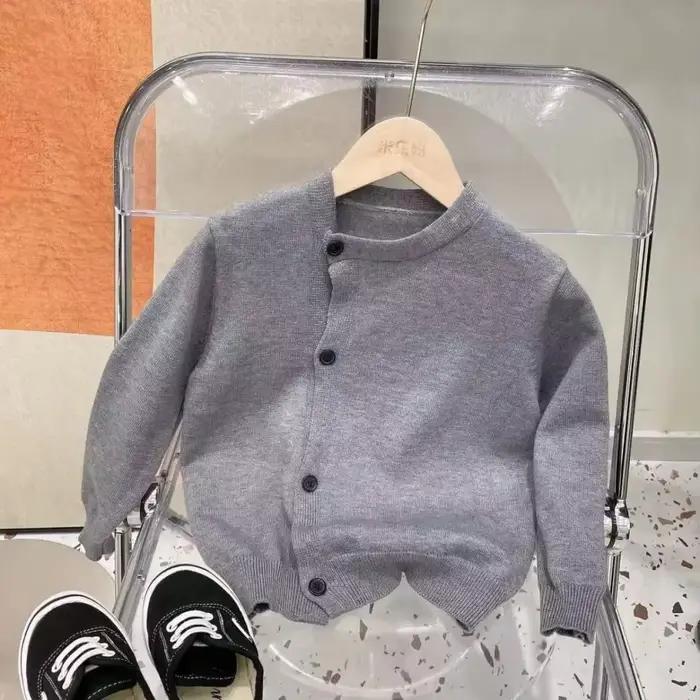Cardigan Triblockchain à lèvent Irréguliers pour Bébé Fille et Garçon, Pull Solide, Vêtement d'Hiver, Printemps et Automne, 80-140cm