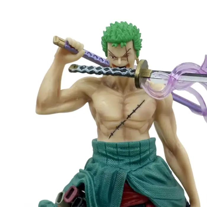 Figurine de dessin animé GK Roronoa Zoro, une pièce, 21cm, à trois lames, Sa-maximum, Manga, Collection de figurines d'action, modèle de jouet pour enfant