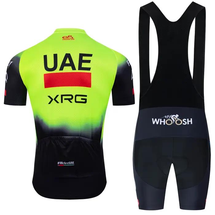 Maillot et Short de Cyclisme Jaune Fluorescent Émirats Arabes Unis pour Hommes – Tenue de Vélo VTT et Route 2026