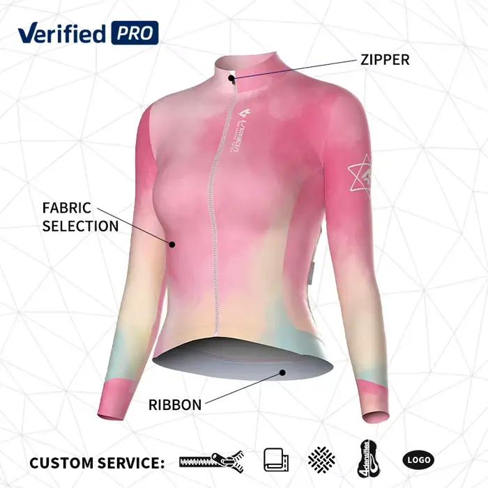 Lameda-Maillot de cyclisme à manches longues pour femme, vêtements de vélo d'hiver, fermeture éclair complète avec poches, vêtements de vélo de route, sourire