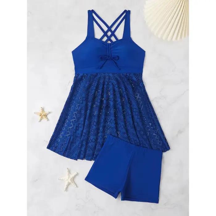 Maillot de bain 2 pièces tankini et jupe de plage pour femme