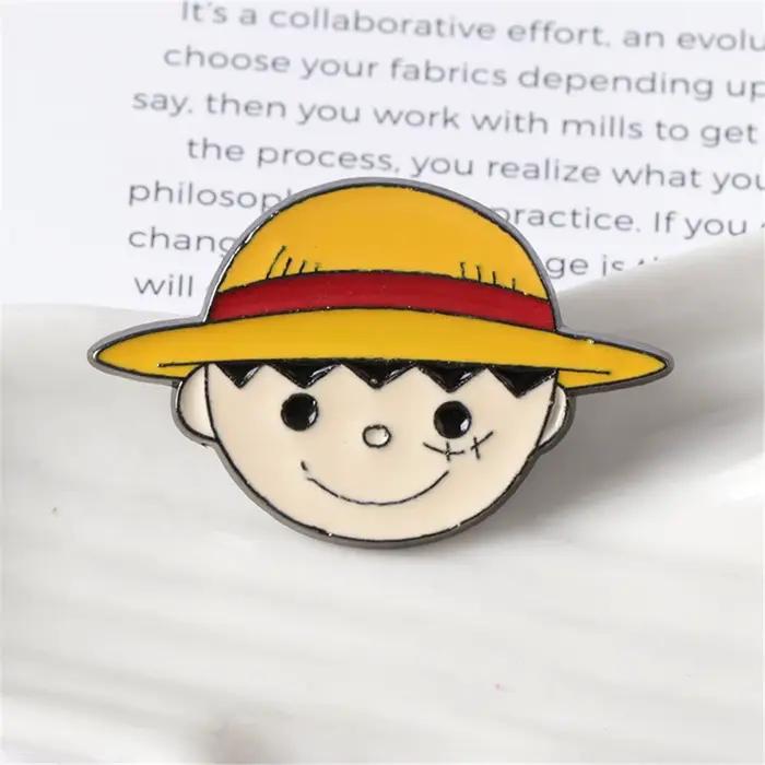 Broche de Personnalité de Dessin Animé, Danemark ge en Métal, Accessoires de Cartable pour Étudiants, Garçons et Bol, Périphérique Anime, Cadeau Luffy, 1 Pièce