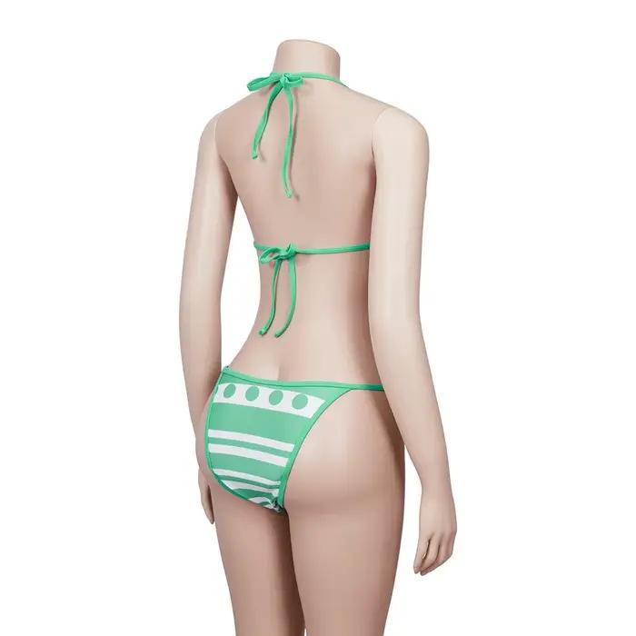 Maillot de bain sexy à col licou pour filles, costume de cosplay anime Nami, ensemble bikini, tenue de plage d'Halloween, maillots de bain imbibés