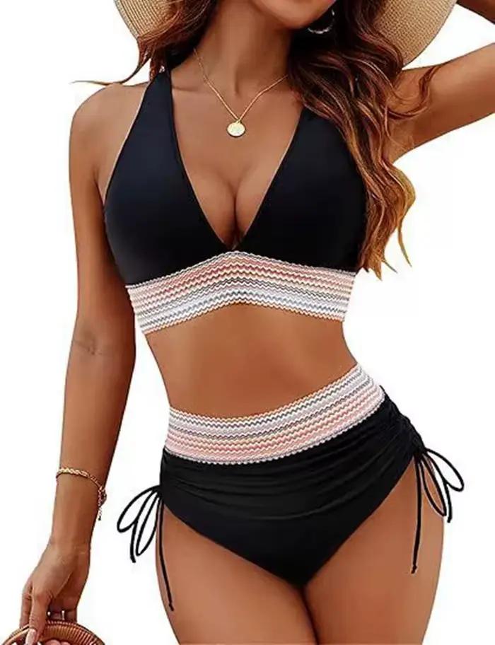 Push Up à armatures rembourré maillots de bain femmes taille haute Bikini Mujer Banador Badpak Dames Maio Biquinis Maillot Femme