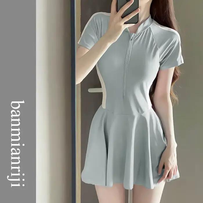 Maillot de bain de sport pour femmes, une pièce conservatrice de source chaude, Style Super féerique INS, contrôle du ventre, amincissant, étudiant frais