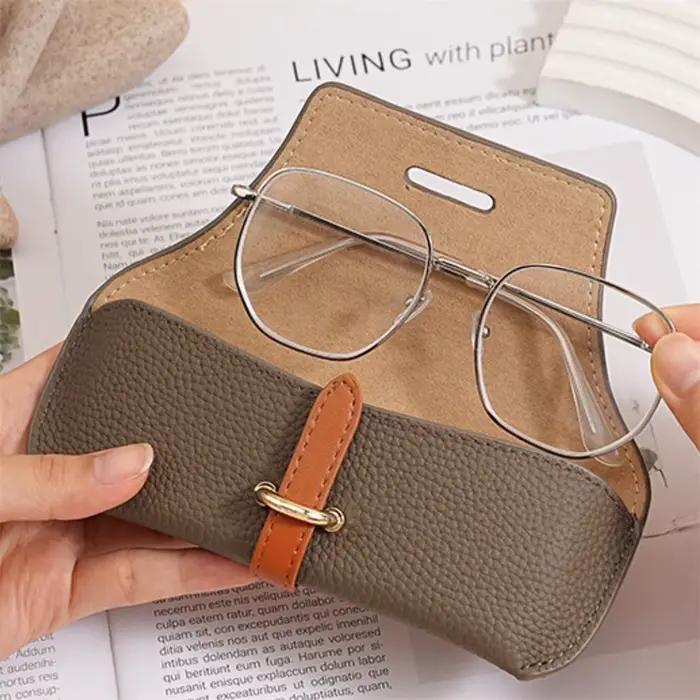 Sacs de lunettes de lecture en cuir pour hommes et femmes, étui de protection portable pour lunettes de soleil de voyage, protecteur de lunettes à la mode