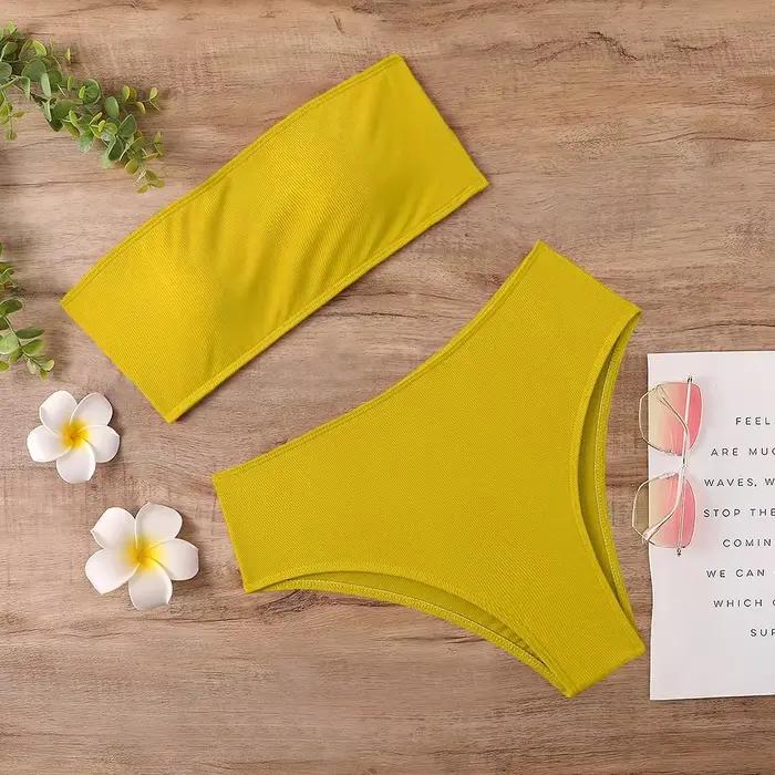 2023 Nouveau sport sexy bikini rayure taille haute maillot de bain