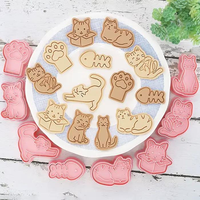 Kit de découpoirs à biscuits en forme d'animaux de dessin animé, moule à fondant, outils de décoration de gâteaux, accessoires de pâtisserie, gadget de cuisine
