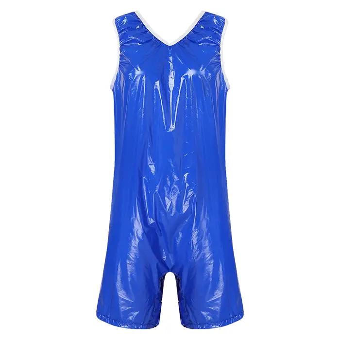 Combinaison de bain une pièce imperméable pour femme avec boutons à l'entrejambe et fermeture éclair au dos