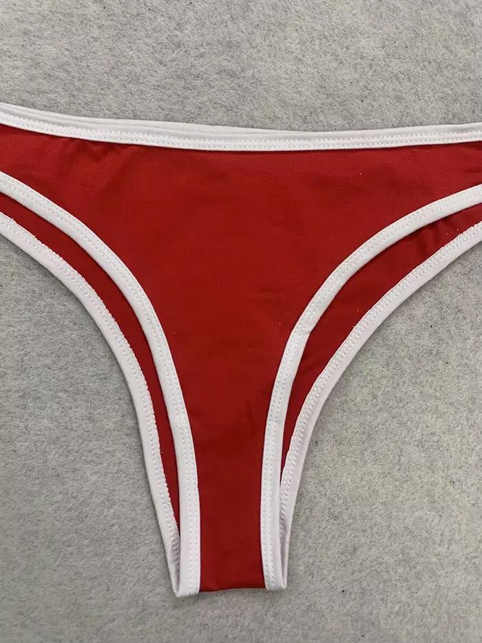 Maillot de bain deux pièces Harajuku haut de bikini triangle double bretelle spaghetti bas de maillot coupe haute minimaliste pour femmes plage piscine fête vacances
