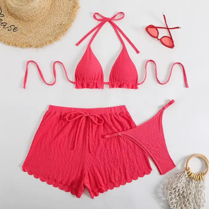 Ensemble de 3 pièces : Bikini string triangle 2026 pour femme