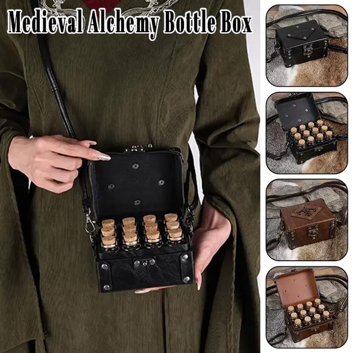 Boîtes de bouteilles de Potion d'alchimie médiévale, sac de ceinture de chevalier Viking nordique de la Renaissance, boîte à bijoux en PU, accessoires de Cosplay