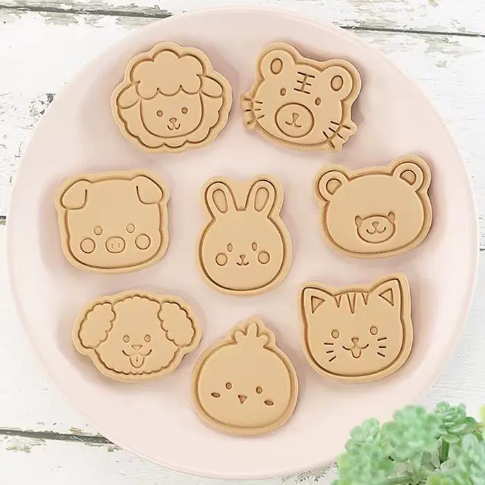 Kit de découpoirs à biscuits en forme d'animaux de dessin animé, moule à fondant, outils de décoration de gâteaux, accessoires de pâtisserie, gadget de cuisine