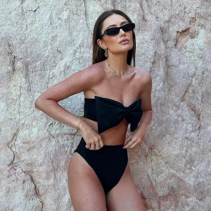 Taille haute Bikini 2024 Sexy Bow femmes maillot de bain femme