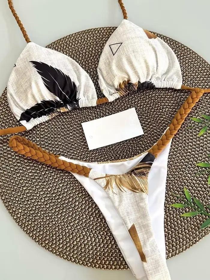 Bikini taille haute maillot de bain sexy string imprimé zèbre pour femmes style de plage occassions spéciales