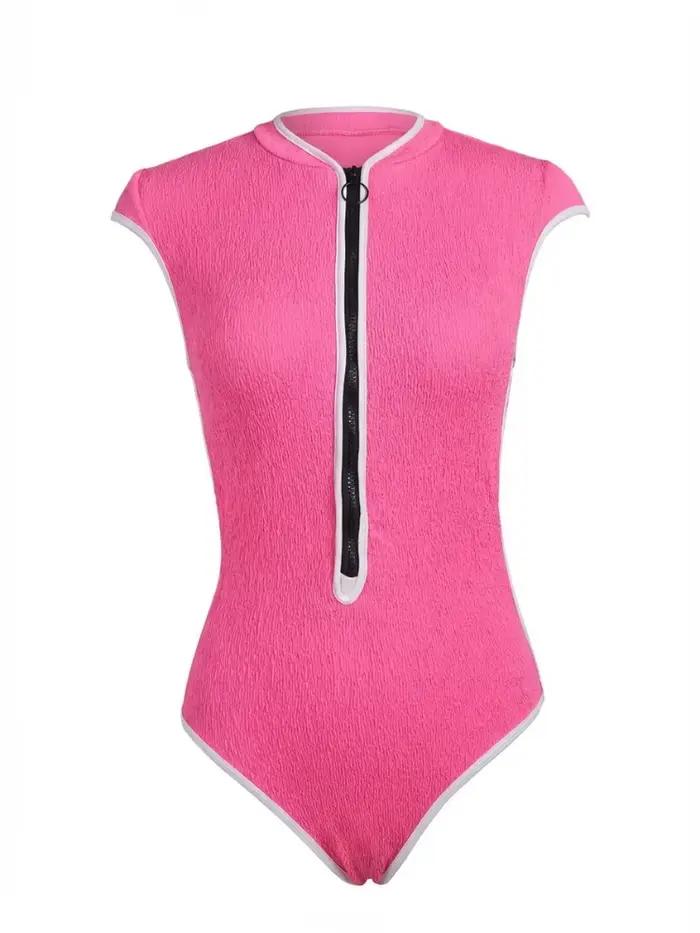 Maillot de bain une pièce sexy à fermeture éclair pour femme