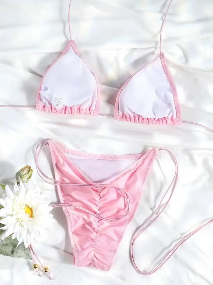 Bikini String Rose, Maillot de Bain Triangle 2026