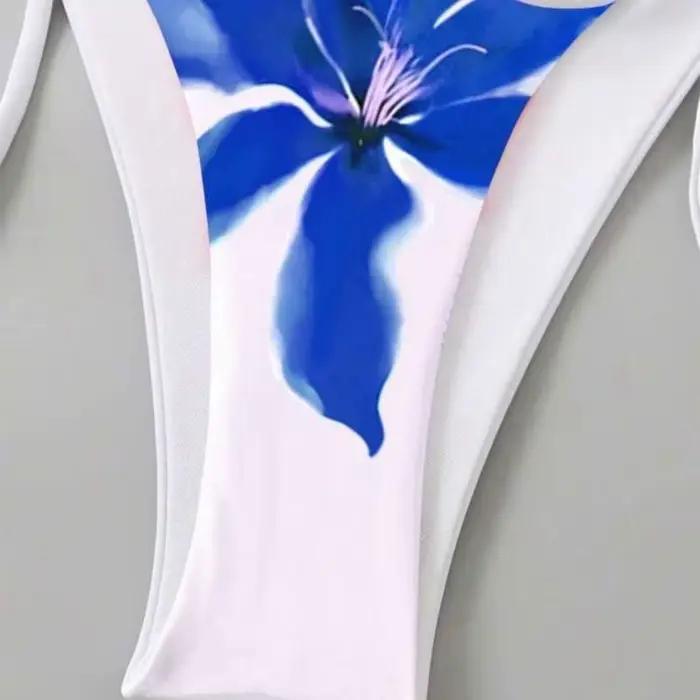 Maillot bain 3 pièces pour avec jupe tankini à floral élégant offrant une couverture tissu doux