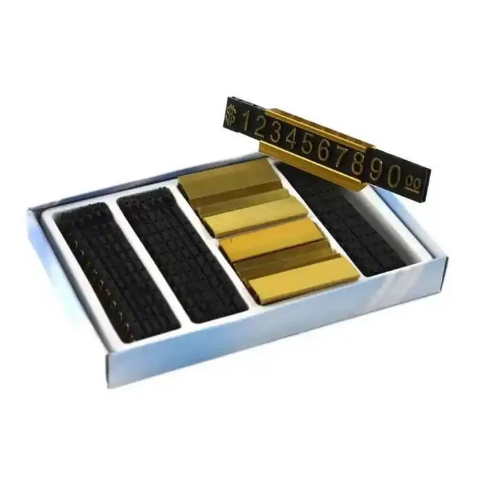 Kit d'étiquettes de prix réglables de comptoir $ Euro, bijoux de voiture, vêtements, affichage numérique des chiffres, Cube, signe, cadre de support de panneau en alliage