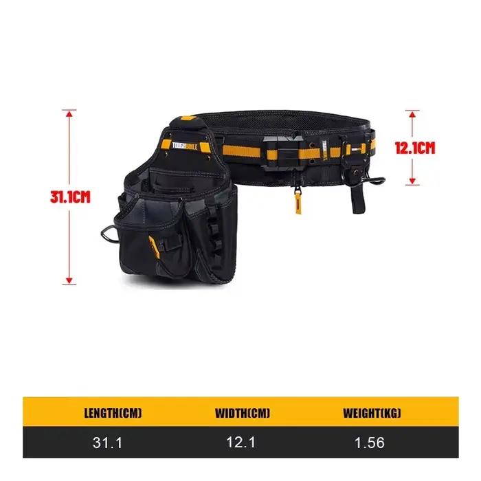 Ensemble de ceintures porte-outils ToughBuilt TB-CT-101-3P 3 pièces, sac d'emballage pour outils, outils de construction et de rénovation