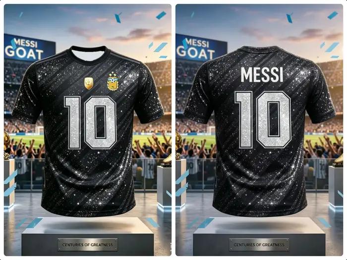 Maillot de football d'Argentine Messi n°10 bleu ciel rayé blanc à manches courtes pour homme, t-shirt sportif commémoratif pour les fans de football
