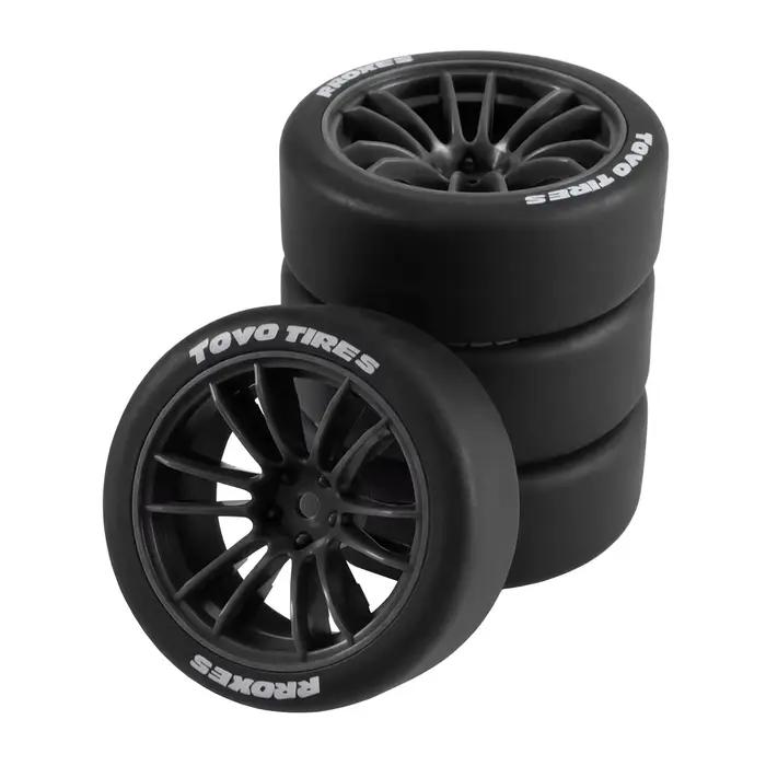 Pneu de voiture RC 1/10 à motif labyrinthe, bande de roulement rallye et pneu slick de drift, compatible avec MJX 10303 10304 LAIKALO XTS-S10 TRAXXAS Ford RC Rally Car