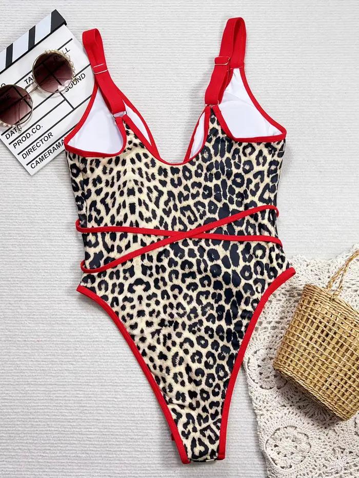 Léopard une pièce maillot de bain Sexy Bikini femmes maillots