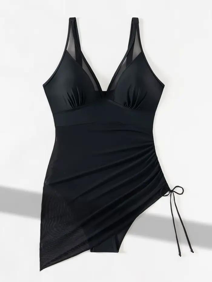 Maillot de bain une pièce push-up avec design patchwork pour femmes, ajustement parfait, bretelles réglables, élégant pour occasions spéciales de plage et piscine
