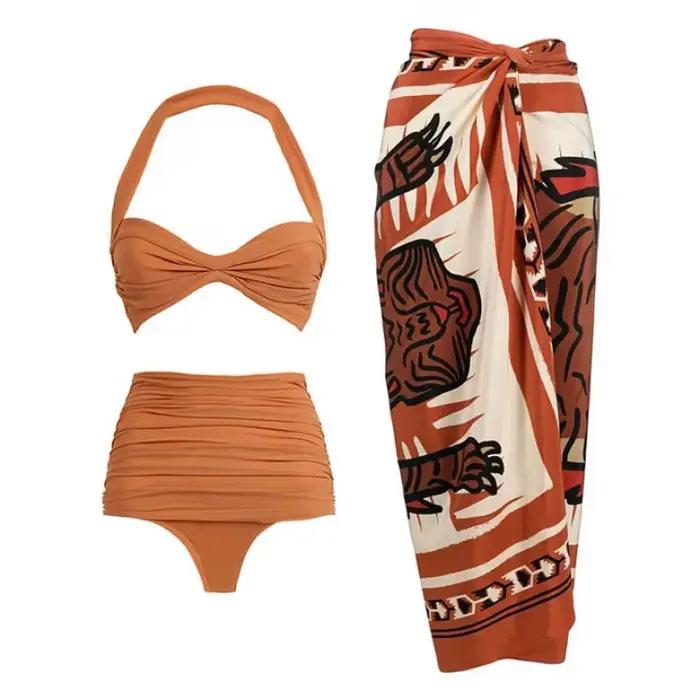 Maillot de bain une pièce à une épaule avec jupe