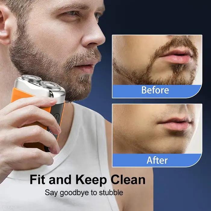 Rasoir électrique pour hommes lame à double tête rasoir électrique tondeuse à barbe faciale Rechargeable Mini rasoir électrique Portable pour hommes