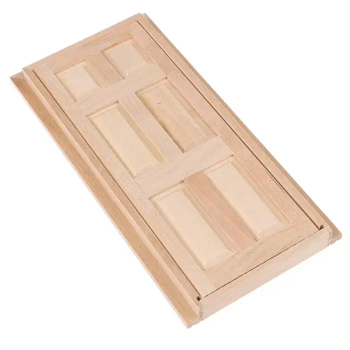 Maison de poupée Miniature, 6 panneaux, porte intérieure en bois, accessoires de meubles de bricolage, 1/12