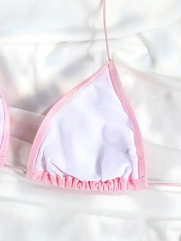 Bikini String Rose, Maillot de Bain Triangle 2026