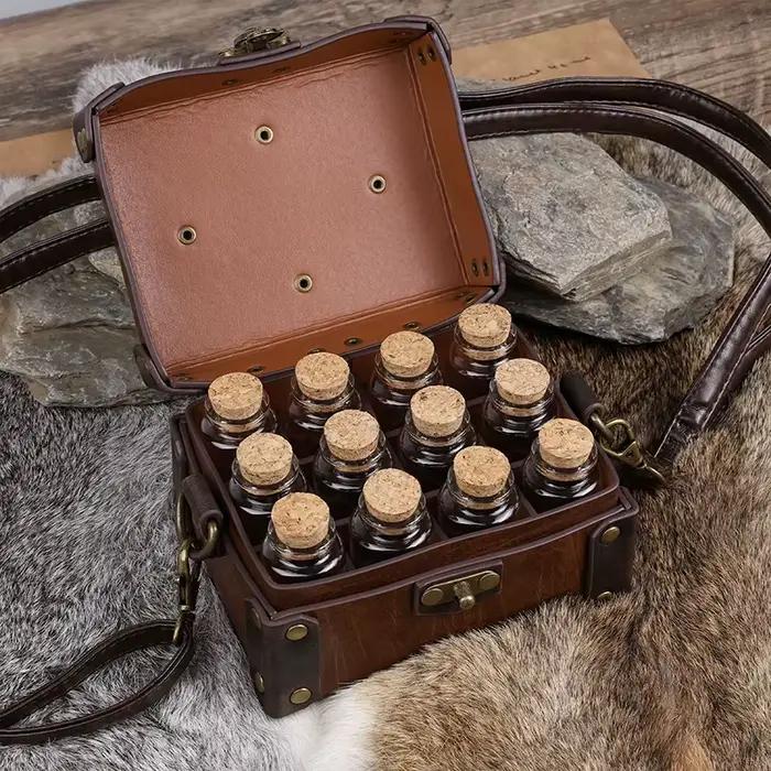Boîtes de bouteilles de Potion d'alchimie médiévale, sac de ceinture de chevalier Viking nordique de la Renaissance, boîte à bijoux en PU, accessoires de Cosplay