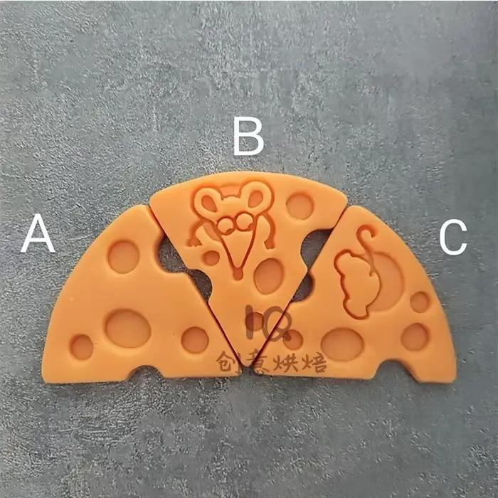 Emporte-pièces en forme de souris et de fromage, animaux de dessin animé, moules à Biscuits, timbres 3D PLA, Fondant, gaufrage, outils de cuisson