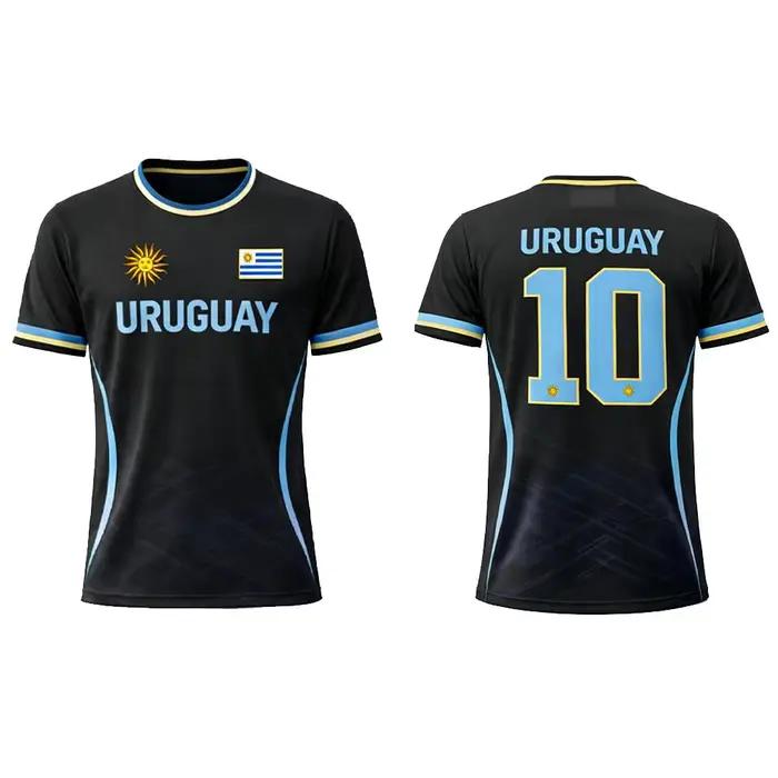 Équipe nationale d'Uruguay # 10 T-shirts de football, pour hommes et femmes, à séchage rapide, respirants, streetwear pour fans de football