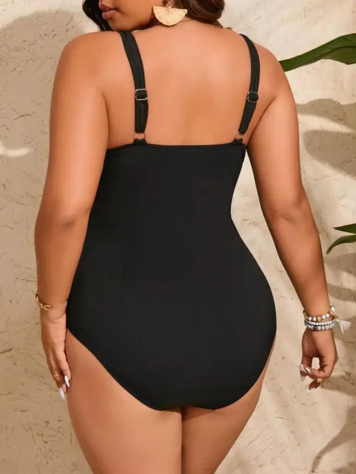 Maillot de bain une pièce rétro plissé avec nœud sur le devant