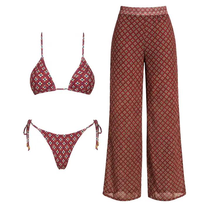 Ensemble de bikini bohème chic tendance 2026 avec motif cachemire unique