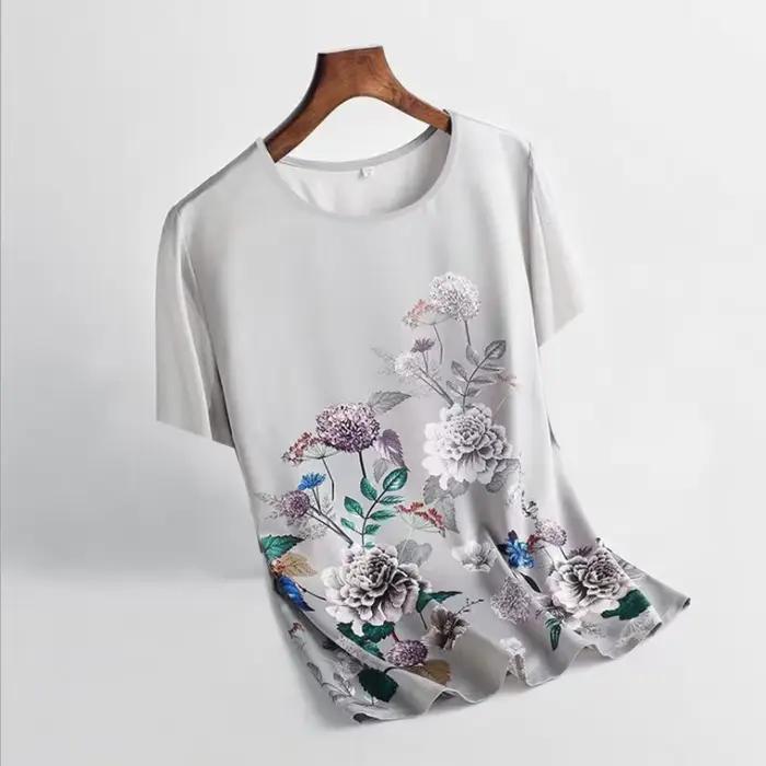 T-shirt à manches courtes pour femme, haut à rayures de couleur, ample, grande taille m-xxxxl