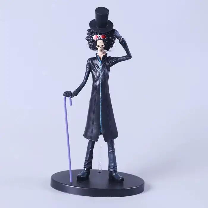 Costume noir Anime One Piece Brook Burukku Ver. Statue de figurine d'action en PVC, modèle de collection, jouets pour enfants, poupée 23cm