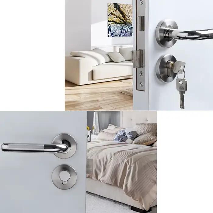 Ensemble de serrures d'entrée de sécurité pour porte intérieure, Foy avec clé, loquet avant et arrière, HOBedroom