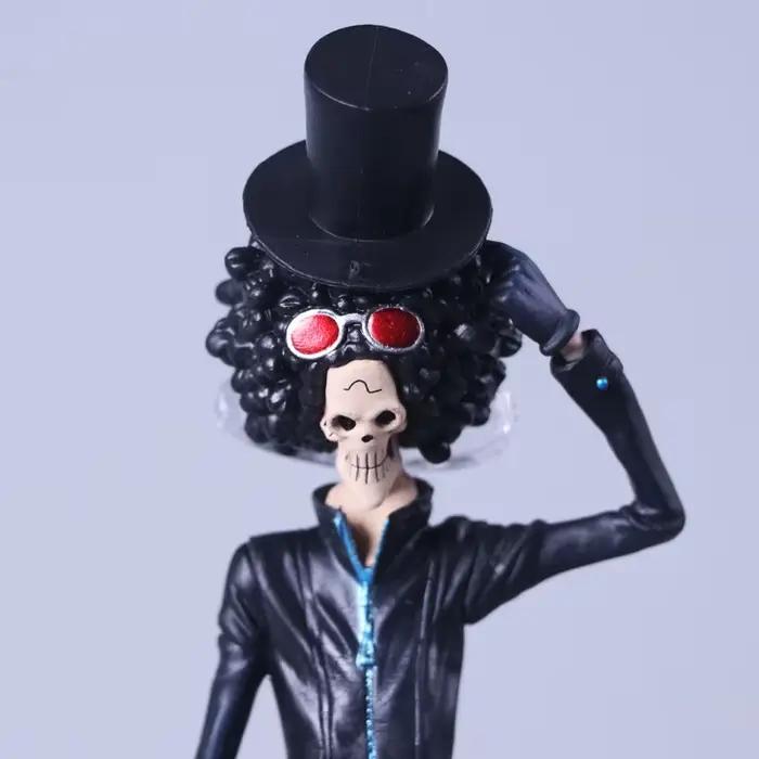Costume noir Anime One Piece Brook Burukku Ver. Statue de figurine d'action en PVC, modèle de collection, jouets pour enfants, poupée 23cm
