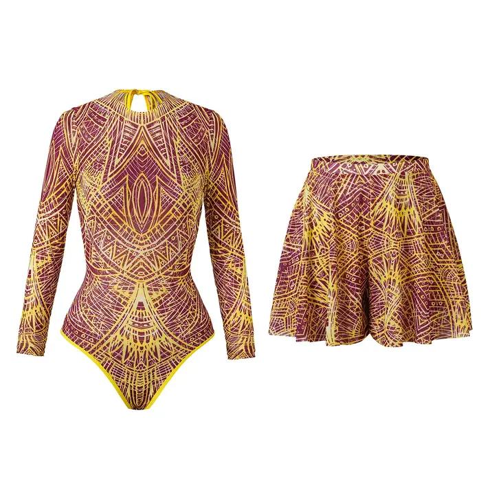 2 pièces ensembles maillot de bain et Shorts femmes été à manches longues