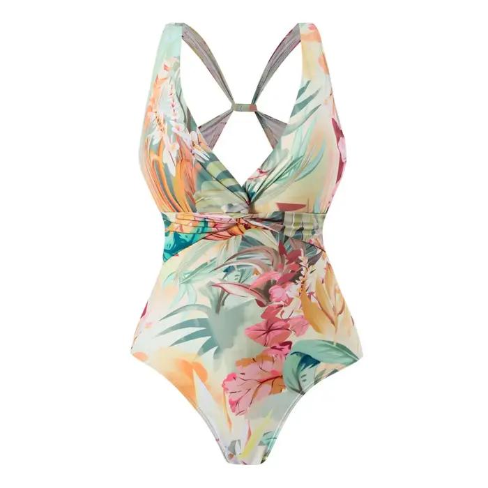 Maillot de bain froncé pour femmes une pièce avec jupe portefeuille pour nager et plage occasions spéciales et vacances en mer